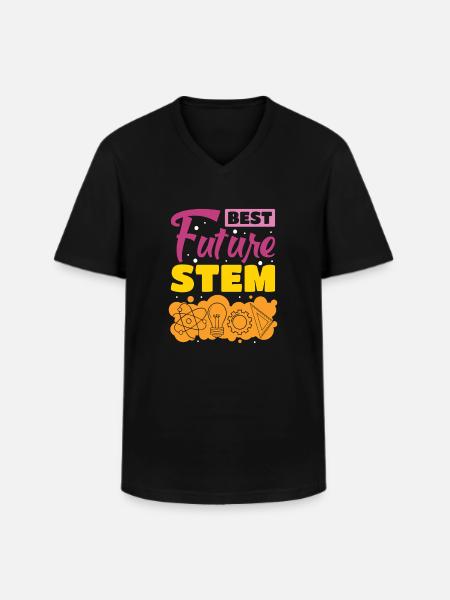 Best Future STEM - Männer-T-Shirt mit V-Ausschnitt - Schwarz