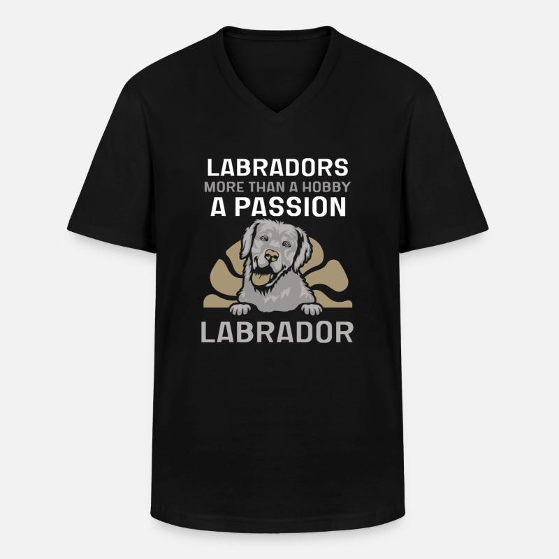 Labrador - Männer-T-Shirt mit V-Ausschnitt - Schwarz