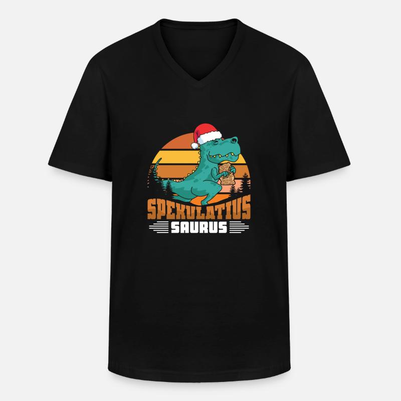 Spekulatius Saurus - Männer-T-Shirt mit V-Ausschnitt - Schwarz