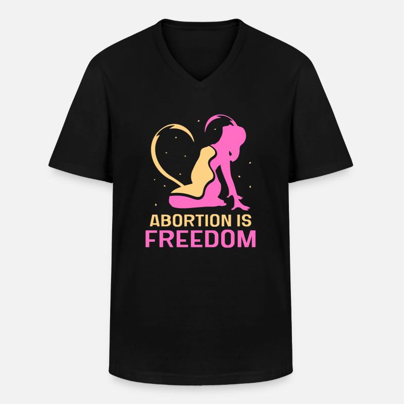 abortion is freedom - Männer-T-Shirt mit V-Ausschnitt - Schwarz