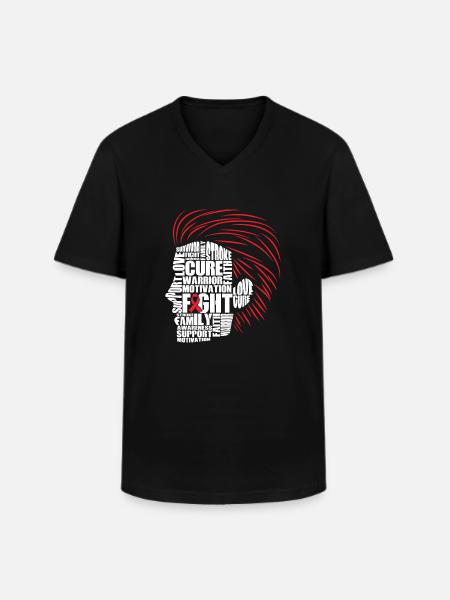 Men Head - Männer-T-Shirt mit V-Ausschnitt - Schwarz