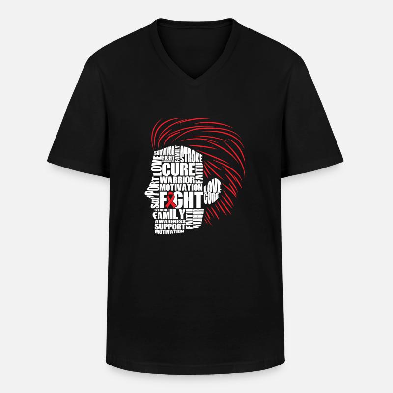 Men Head - Männer-T-Shirt mit V-Ausschnitt - Schwarz