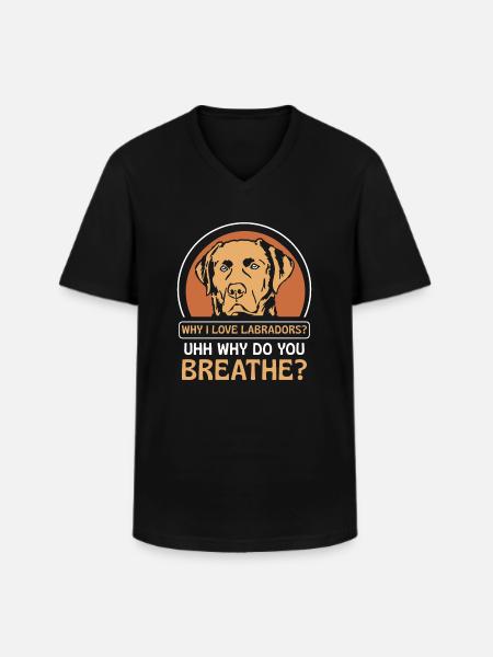 Why i love Labradors - Männer-T-Shirt mit V-Ausschnitt - Schwarz