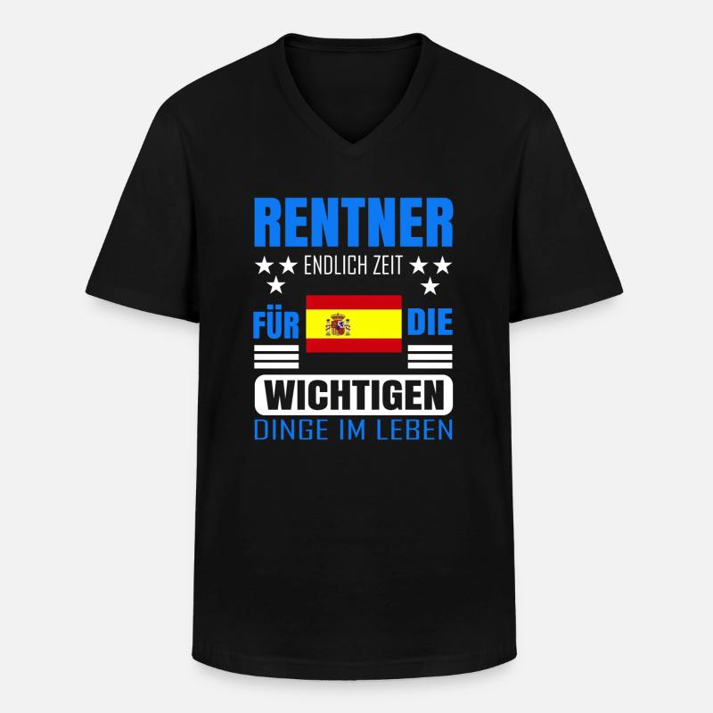 Rentner Rente Rentenbeginn Spanien - Männer-T-Shirt mit V-Ausschnitt - Schwarz