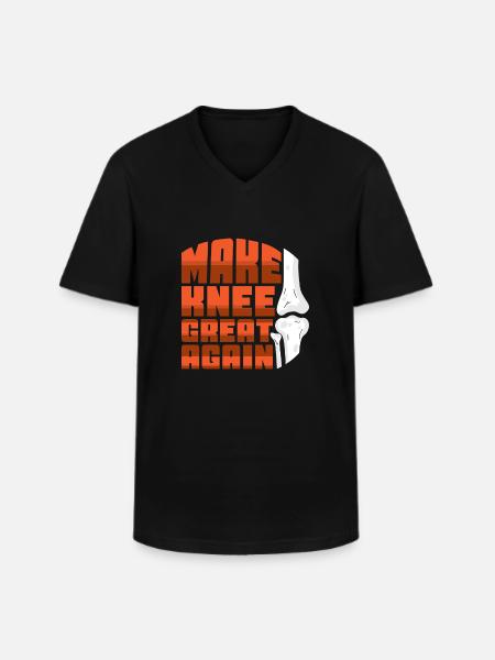 Make Knee Great Again - Männer-T-Shirt mit V-Ausschnitt - Schwarz