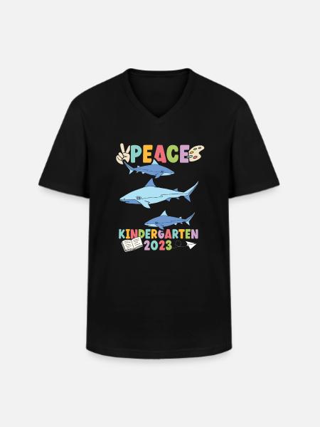 Hai Peace Kindergarten 2023 - Männer-T-Shirt mit V-Ausschnitt - Schwarz