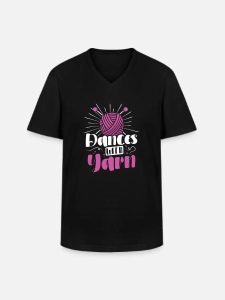 Dances with yarn - Männer-T-Shirt mit V-Ausschnitt - Schwarz