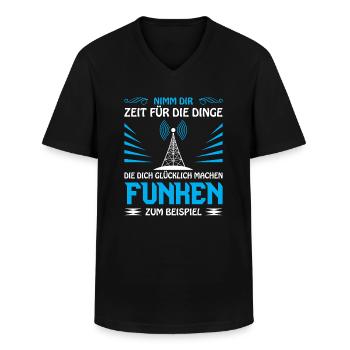 Amateurfunk Geschenke für Funker Funkamateur - Männer-T-Shirt mit V-Ausschnitt - Schwarz - Vorne - AI Model Male 178 dark (178cm)