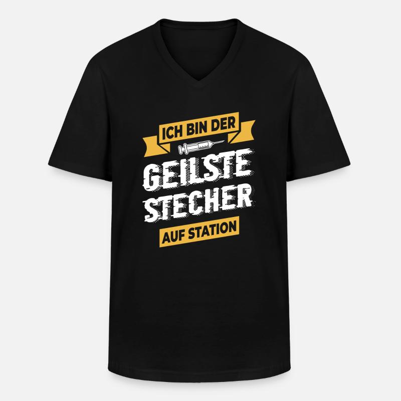 Krankenschwester Krankenpfleger - Männer-T-Shirt mit V-Ausschnitt - Schwarz