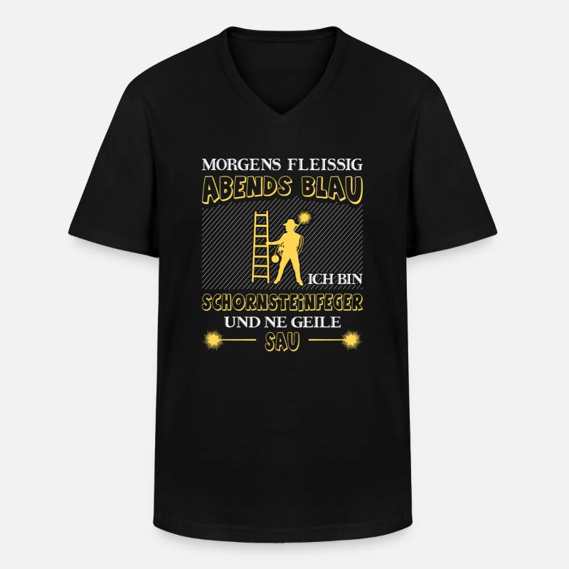 Schornsteinfeger Herren - Männer-T-Shirt mit V-Ausschnitt - Schwarz