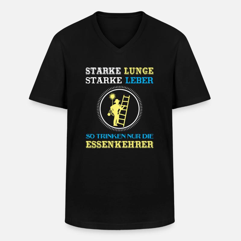 Schornsteinfeger Herren - Männer-T-Shirt mit V-Ausschnitt - Schwarz