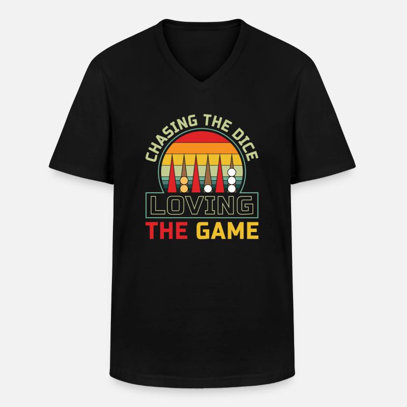 Backgammon Spiel - Männer-T-Shirt mit V-Ausschnitt - Schwarz
