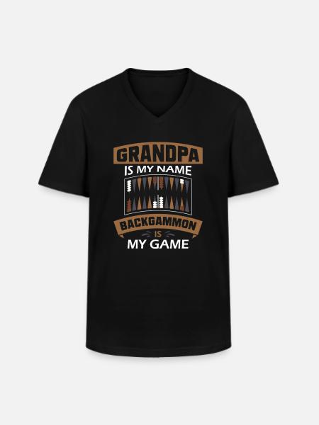Backgammon Spiel - Männer-T-Shirt mit V-Ausschnitt - Schwarz