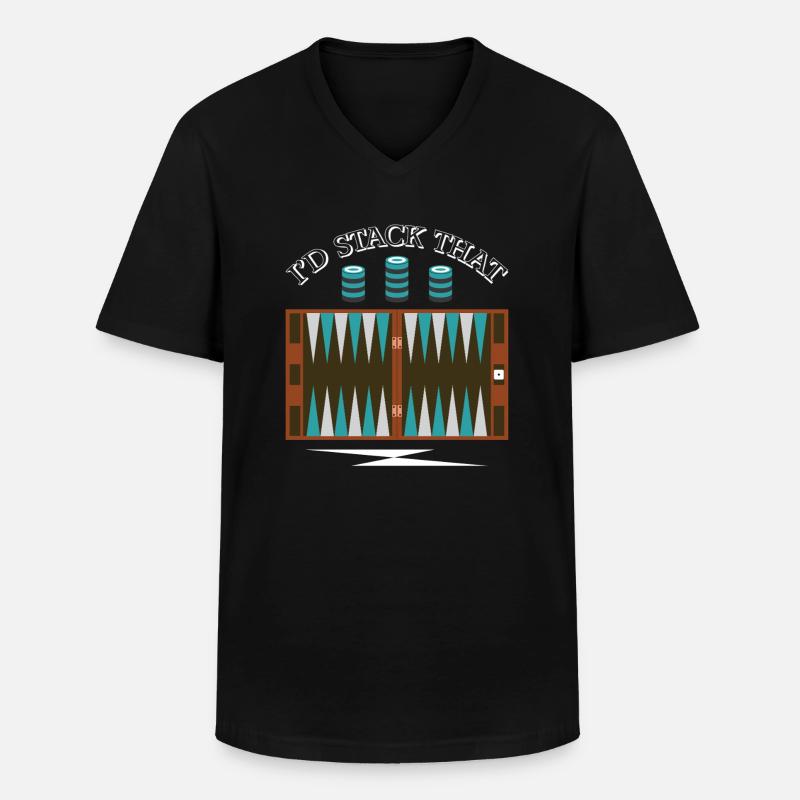 Backgammon Spiel - Männer-T-Shirt mit V-Ausschnitt - Schwarz
