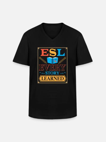 ESL-Lehrer ESL Unterricht - Männer-T-Shirt mit V-Ausschnitt - Schwarz