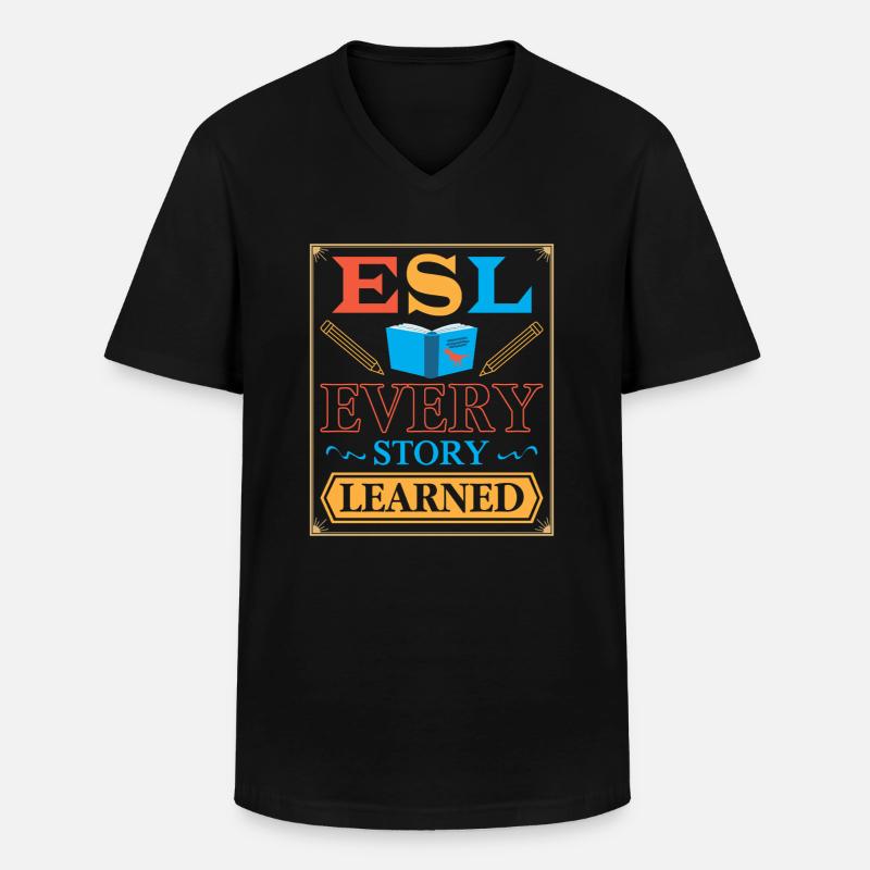 ESL-Lehrer ESL Unterricht - Männer-T-Shirt mit V-Ausschnitt - Schwarz