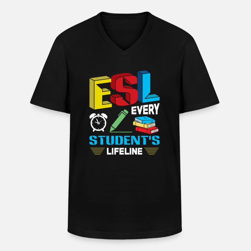 ESL-Lehrer ESL Unterricht - Männer-T-Shirt mit V-Ausschnitt - Schwarz