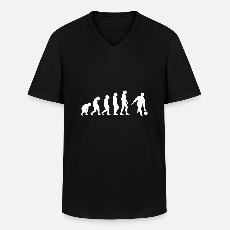 Evolution Kegler - Männer-T-Shirt mit V-Ausschnitt - Schwarz