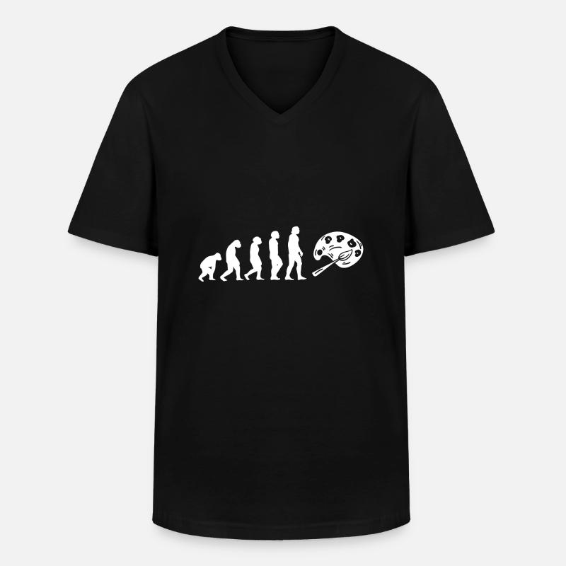 Evolution Kunstlehrer - Männer-T-Shirt mit V-Ausschnitt - Schwarz