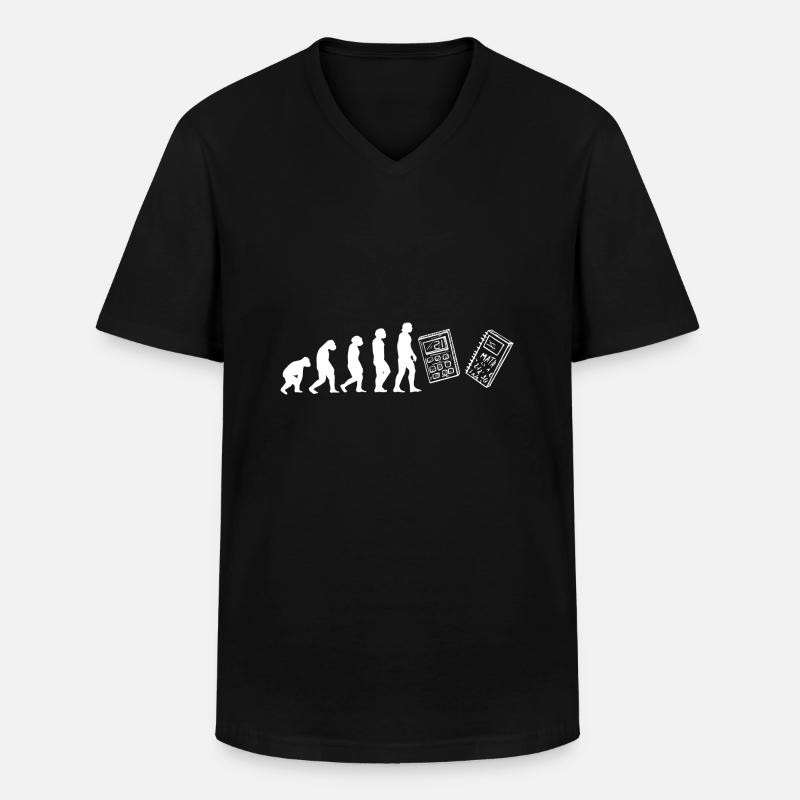 Evolution Mathelehrer - Männer-T-Shirt mit V-Ausschnitt - Schwarz