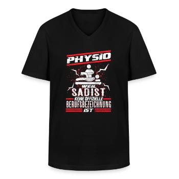 Physio Sadist Beruf Physiotherapeut Humor Therapie - Männer-T-Shirt mit V-Ausschnitt - Schwarz - Vorne - AI Model Male 178 dark (178cm)