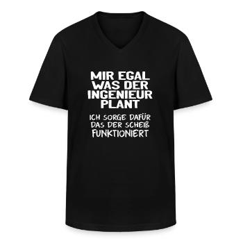 Zerspanungsmechaniker CNC Dreher Fräser - Männer-T-Shirt mit V-Ausschnitt - Schwarz - Vorne - AI Model Male 178 dark (178cm)