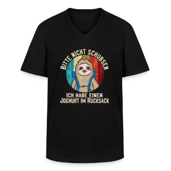 Faultier Wander Team Bergsteiger Wanderung - Männer-T-Shirt mit V-Ausschnitt - Schwarz - Vorne - AI Model Male 178 dark (178cm)