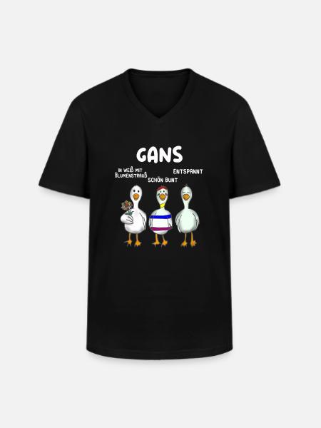 Gans Gänse Gänsehalter Gänsezüchter - Männer-T-Shirt mit V-Ausschnitt - Schwarz
