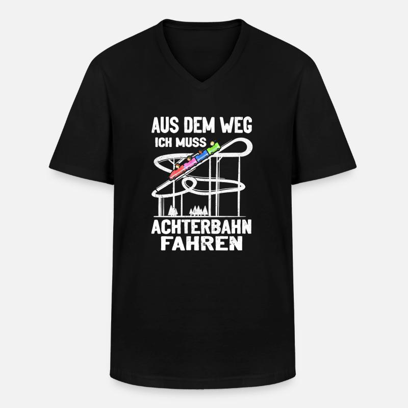 Achterbahn Freizeitpark Rollercoaster - Männer-T-Shirt mit V-Ausschnitt - Schwarz