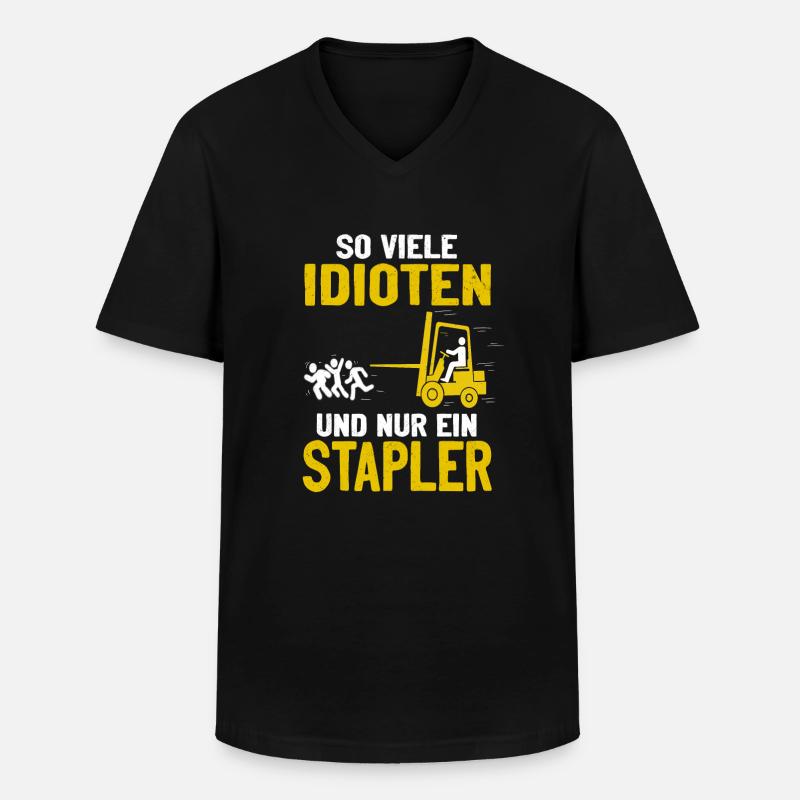 Staplerfahrer Lagerist Gabelstaplerfahrer - Männer-T-Shirt mit V-Ausschnitt - Schwarz