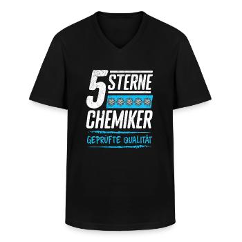 Chemielaborant 5 Sterne Chemiker Chemielabor - Männer-T-Shirt mit V-Ausschnitt - Schwarz - Vorne - AI Model Male 178 dark (178cm)