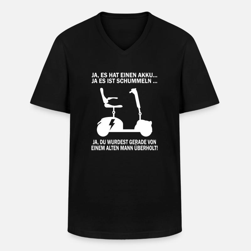 Lustiger Rollstuhlfahrer - Männer-T-Shirt mit V-Ausschnitt - Schwarz