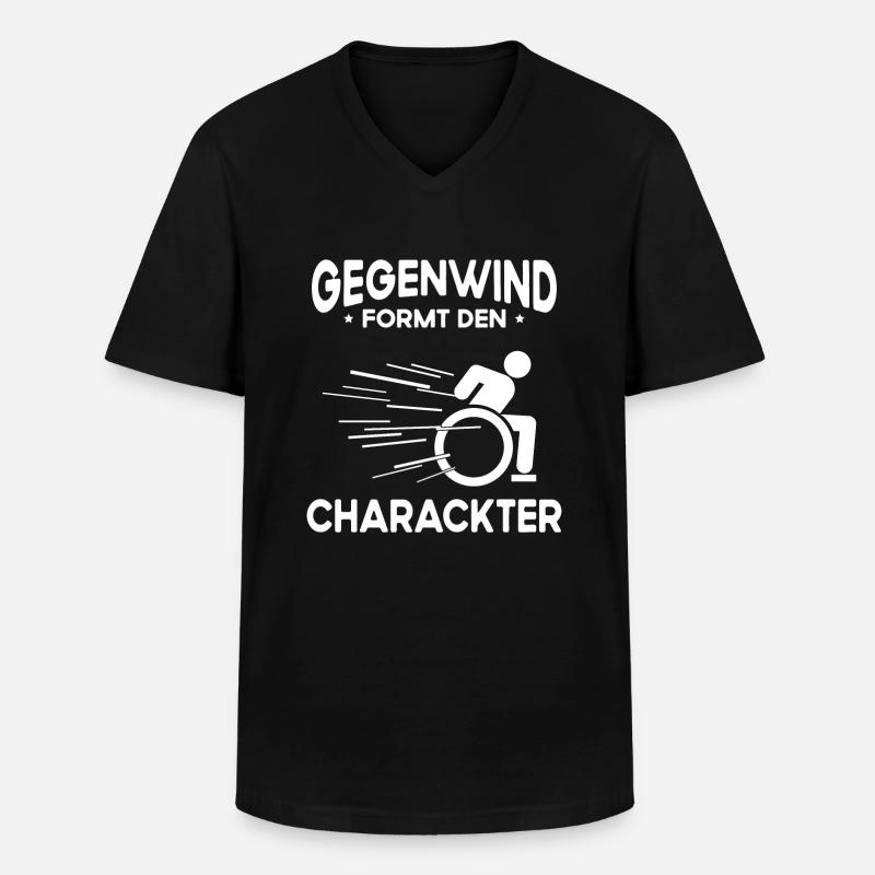 Lustiger Rollstuhlfahrer - Männer-T-Shirt mit V-Ausschnitt - Schwarz