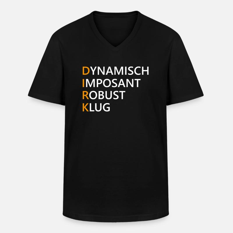 Dirk Name Geschenk - Männer-T-Shirt mit V-Ausschnitt - Schwarz