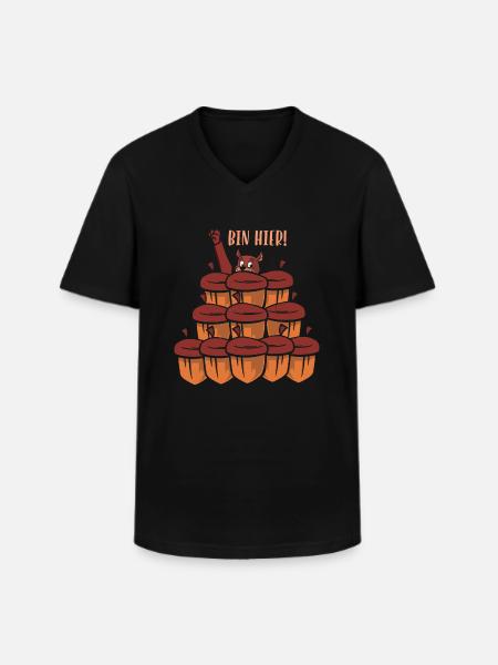 Squirrel Bin here - Men's V-Neck T-Shirt - black