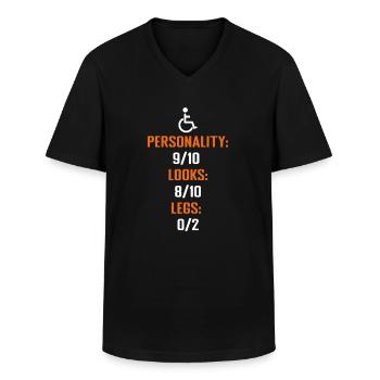 Funny wheelchair driver disabled people - Men's V-Neck T-Shirt - black - Front - AI Model Male 178 dark (178cm)