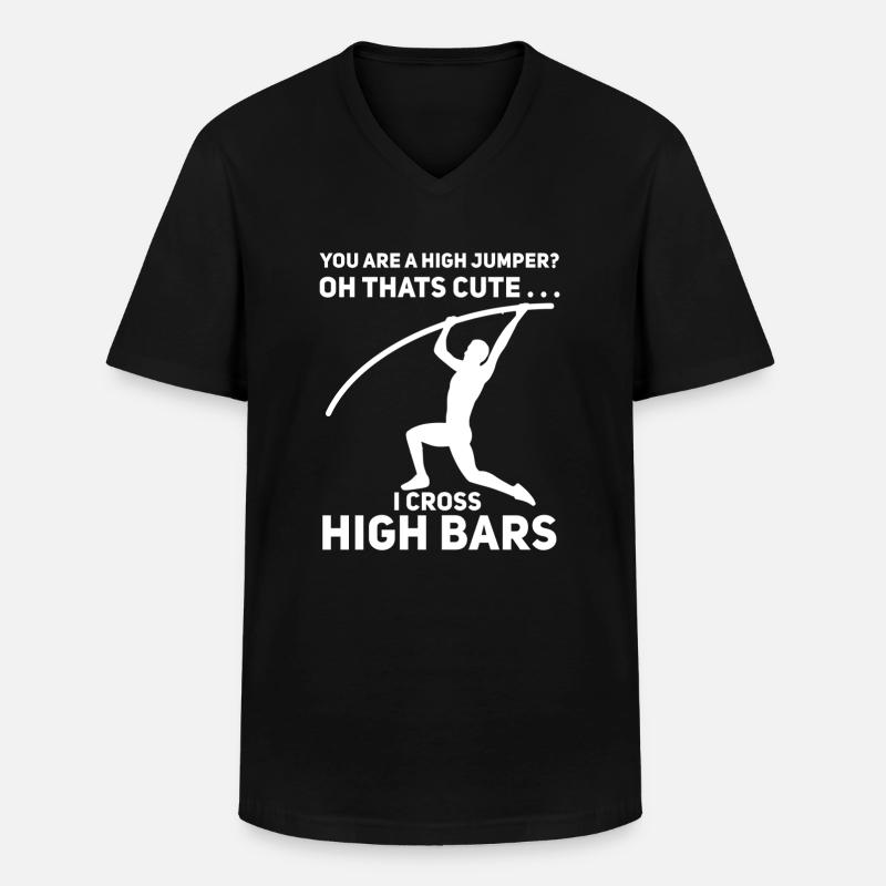 Stabhochsprung - Männer-T-Shirt mit V-Ausschnitt - Schwarz
