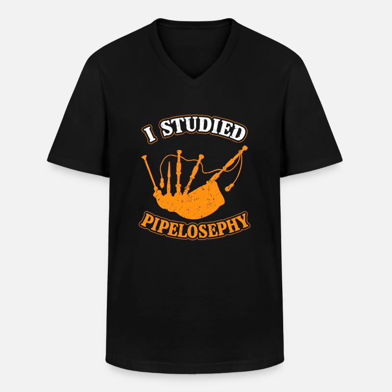 Dudelsack Dudelsackpfeifer - Männer-T-Shirt mit V-Ausschnitt - Schwarz