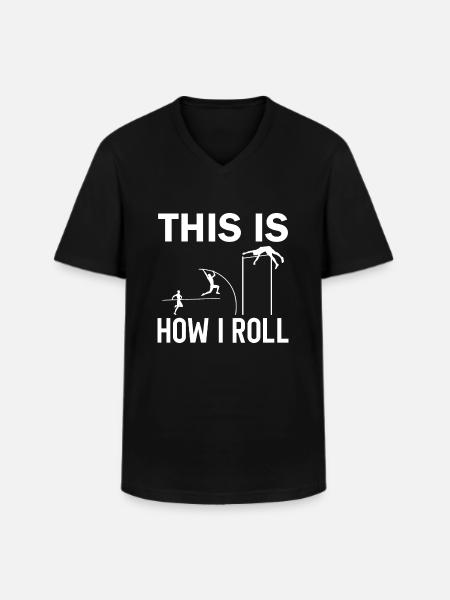 Stabhochsprung - Männer-T-Shirt mit V-Ausschnitt - Schwarz