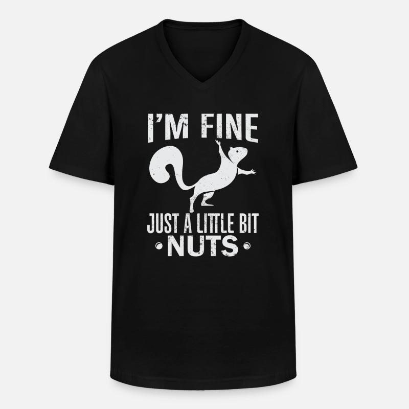 Squirrel Shadow - Männer-T-Shirt mit V-Ausschnitt - Schwarz