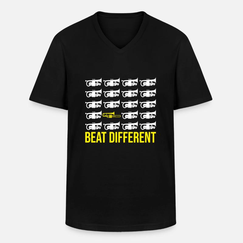 Posaune - Männer-T-Shirt mit V-Ausschnitt - Schwarz