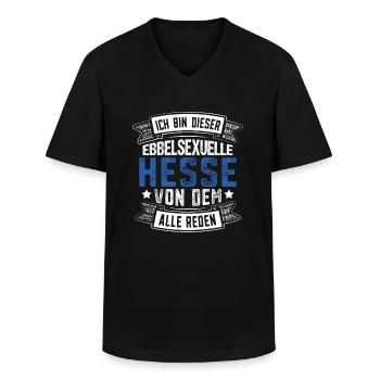 Hessen Frankfurt Apfelwein - Männer-T-Shirt mit V-Ausschnitt - Schwarz - Vorne - AI Model Male 178 dark (178cm)