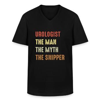 Vasectomy urologist - Men's V-Neck T-Shirt - black - Front - AI Model Male 178 dark (178cm)
