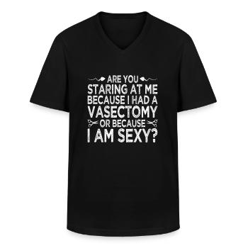 Urologue de vasectomie - T-shirt col V Homme - noir - Devant - AI Model Male 178 dark (178cm)