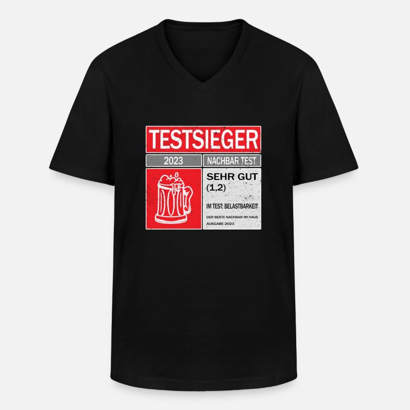 Nachbar Biertrinker - Männer-T-Shirt mit V-Ausschnitt - Schwarz