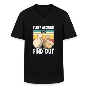 Silkie chicken - Männer-T-Shirt mit V-Ausschnitt - Schwarz - Vorne - AI Model Male 178 dark (178cm)