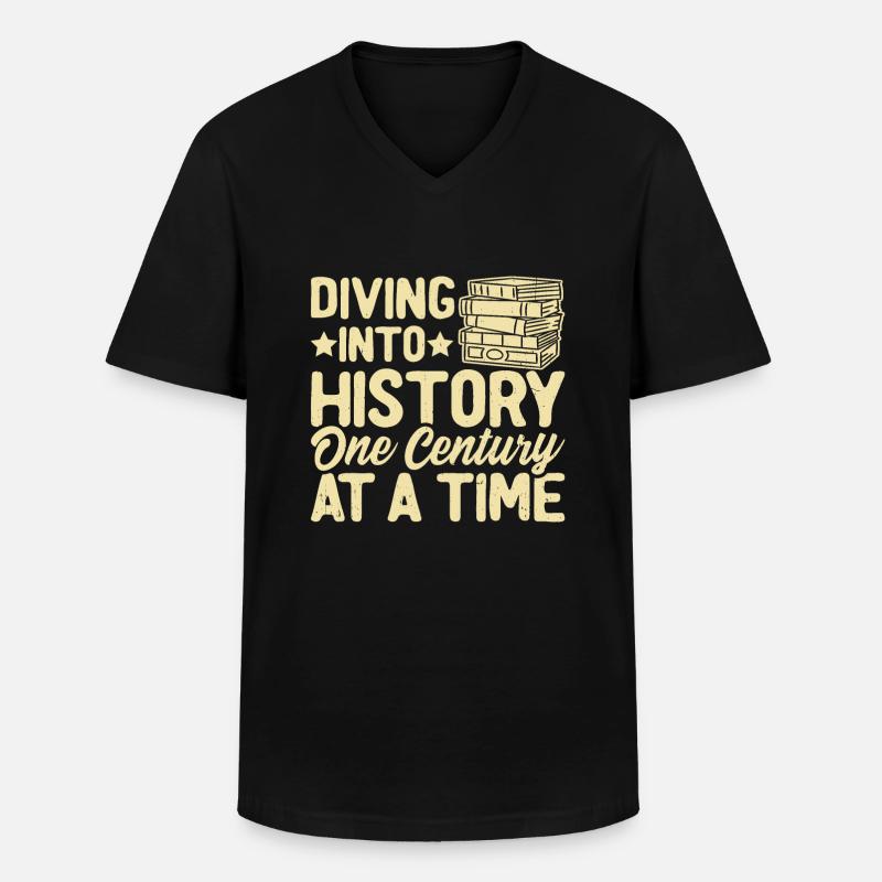 Historiker - Männer-T-Shirt mit V-Ausschnitt - Schwarz