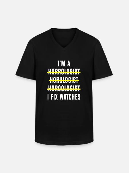 Horologe Uhrmacher - Männer-T-Shirt mit V-Ausschnitt - Schwarz