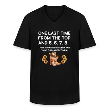 Line Dance Linedance Line Dancing - Men's V-Neck T-Shirt - black - Front - AI Model Male 178 dark (178cm)