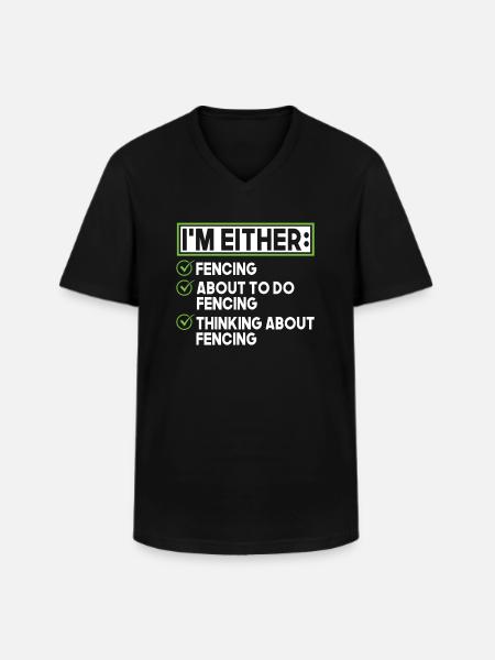 Fechten Fechter - Männer-T-Shirt mit V-Ausschnitt - Schwarz